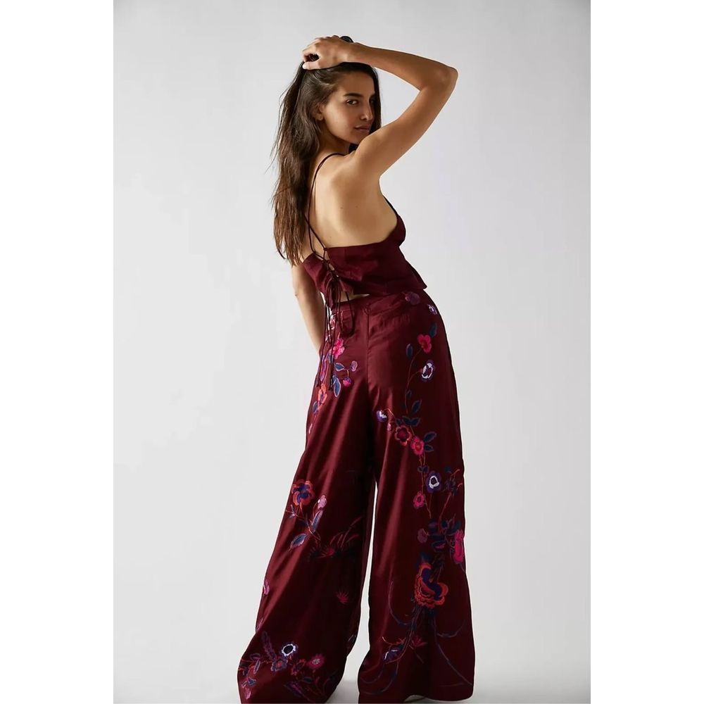 New Free People Mimi Embroidered Pants - Top Set sz 6 - Picture 4 of 8